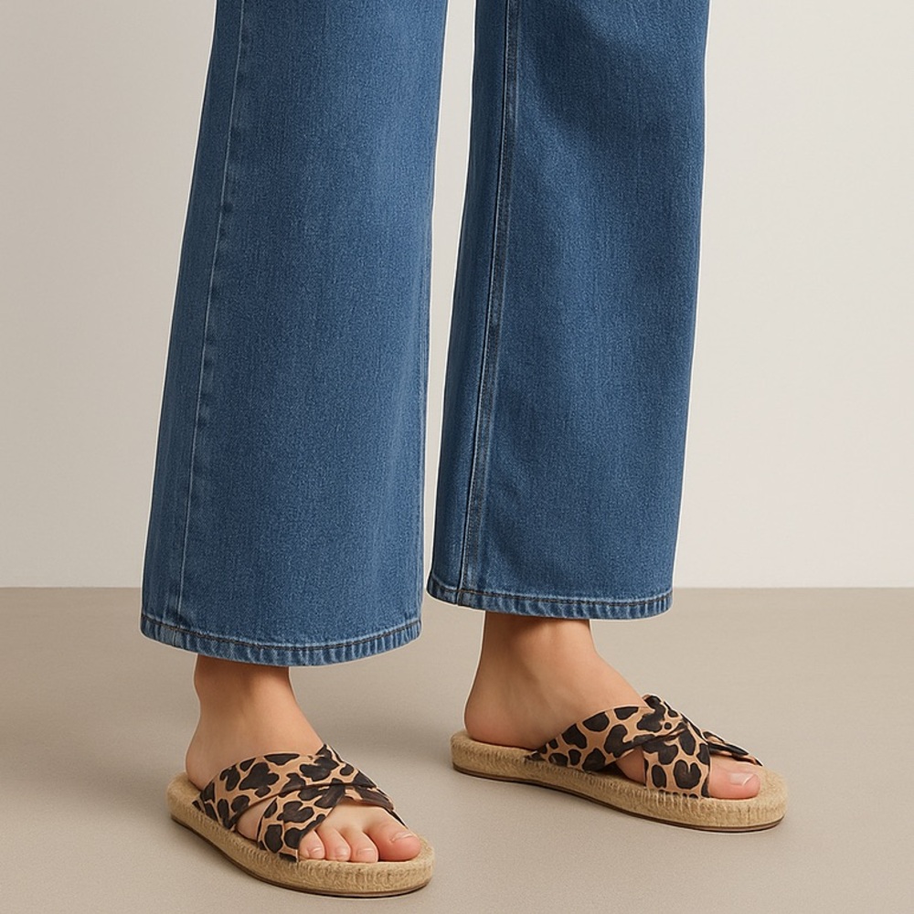 J. Crew Leopard Print Twisted Knot Espadrille Sandal‎